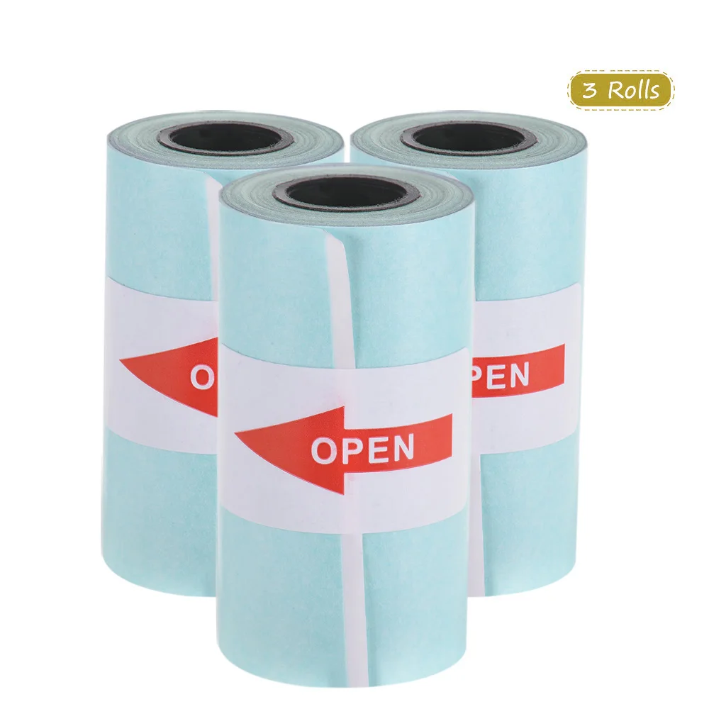 

3 Rolls Sticker Paper Roll Direct Thermal Paper with Self-adhesive for PeriPage A6/PAPERANG P1/P2 Mini Photo Printer