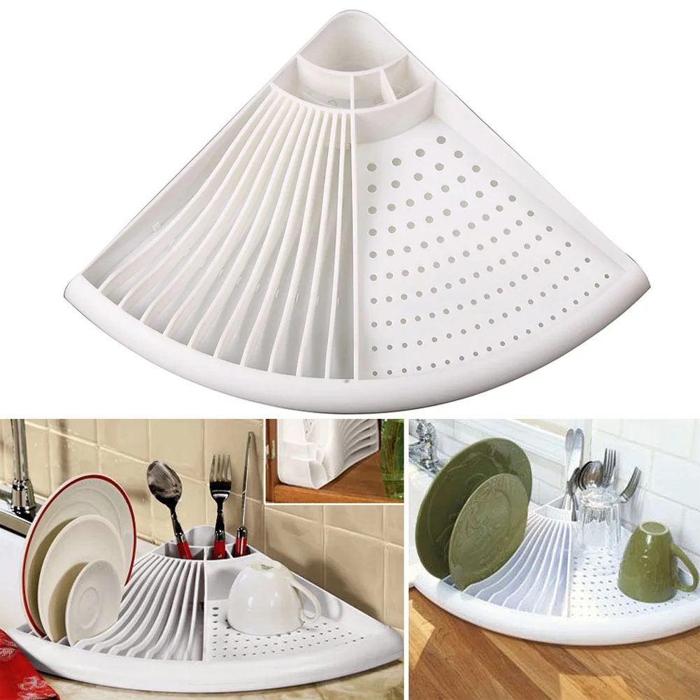 

Storage Shelf Worktop Organizer Holder Kitchen Dish Rack Drain Rack Multifunction Sink Tray