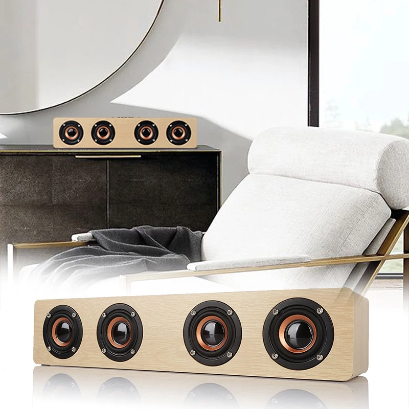 

Bluetooth 4.0 Wooden Hi-Fi Loud Speaker FM Radio 12W Wireless 3000mAh