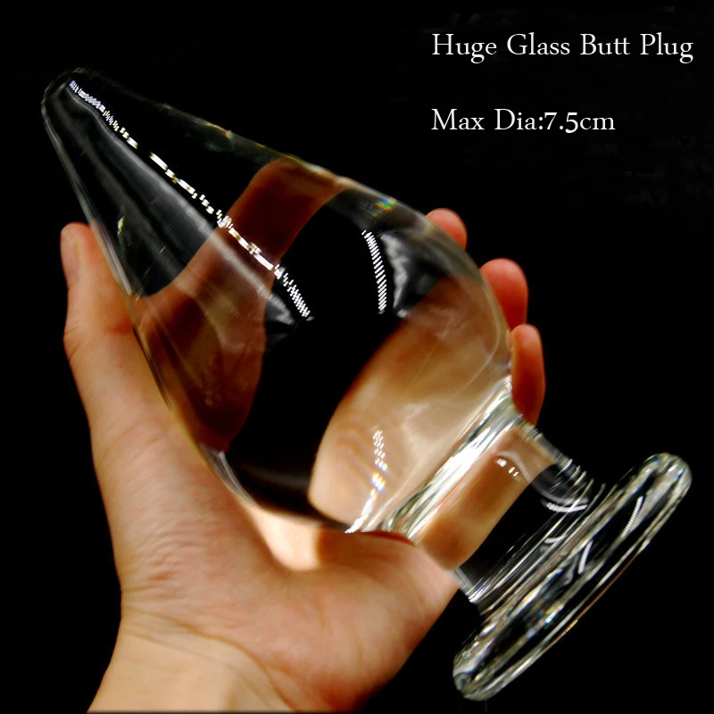 Online Größe 16 cm * 7,5 cm Super Große Anal Stecker, Große Transparent Kristall Glas Butt Plug Anal Dildo, riesige Anal Sex Spielzeug Für Frau