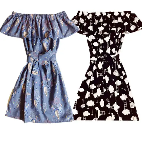Коллекция года, детский наряд для мамы и дочки, Повседневные Вечерние платья принцессы без рукавов с принтом