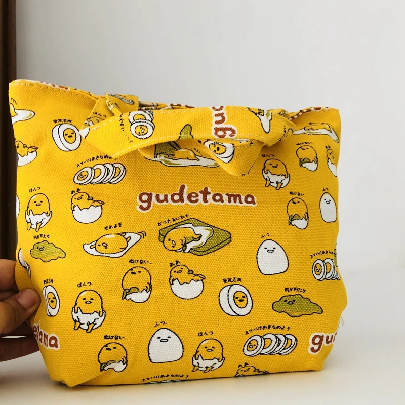 IVYYE 1 шт. Gudetama Модные Портативные холщовые сумки для обедов, мультяшная сумка для пикника, коробка для еды, сумка для хранения для женщин, девочек, детей