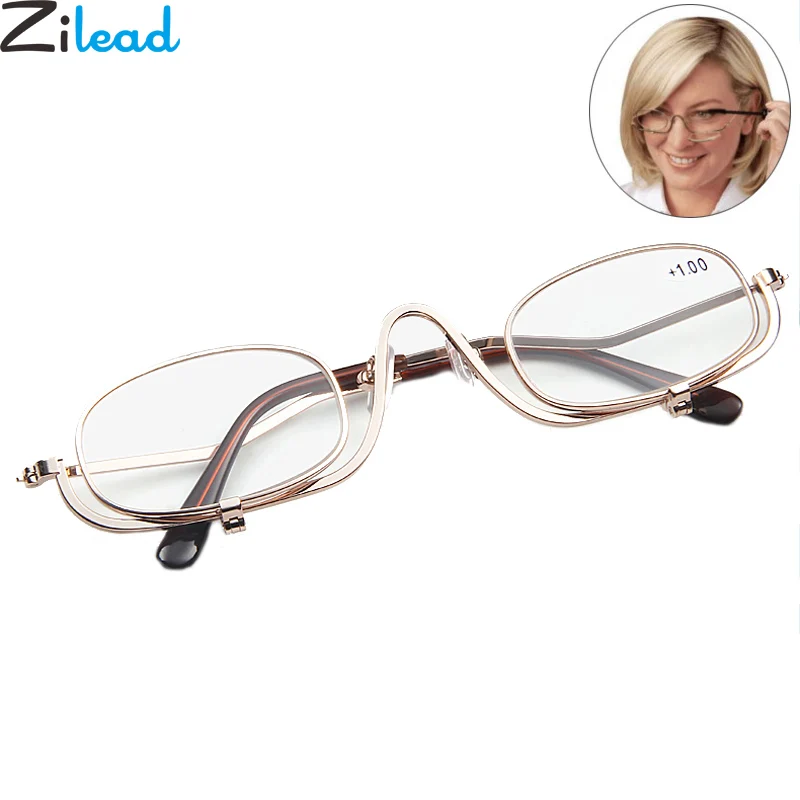 

Zilead Metal Make Up Magnifying Reading Glasses ForWomen Portable Clear Lens Spectacles Presbyopic Glasses Eyewear Unisex