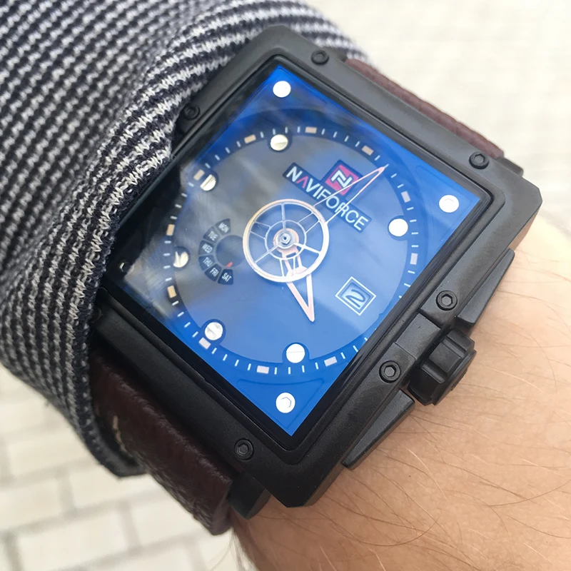 Naviforce большой циферблат Для мужчин Спортивные часы моды кварцевые Мужчин's