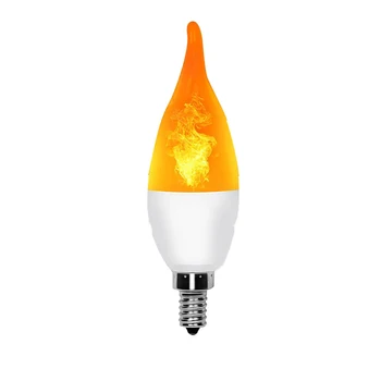 

LED Edison Bulb E12 AC 85-265V Flame Fire Lighting Vintage Flickering Effect Tungsten Novel Candle Tip Lamp Orange Red