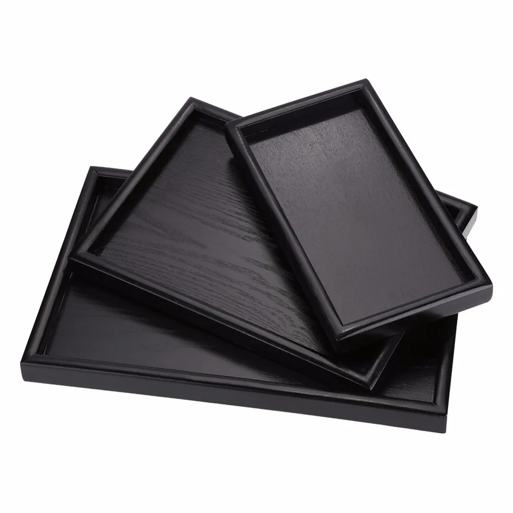 

Wood GongFu Tea Serving Tray 3 Sizes Rectangle Green Tea Board Puer Tea Trays Storage Tea Accessories
