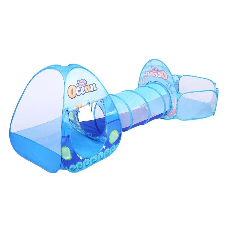 

3 in 1 Foldable Kids Crawl Tunnel Play Tent Ocean Ball Pool Baby Toy Kit inflatable pool Folded Portable Kids Play houses