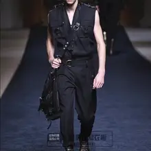 M-xxl новые европейские дикие американские мужские Модели Комбинезонов шоу мужские свободные британские штаны комбинезоны