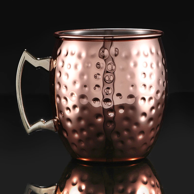 

1 Pcs Hand Hammered Pure Copper Moscow Mule Mugs Cups Capacity Decoration Supply