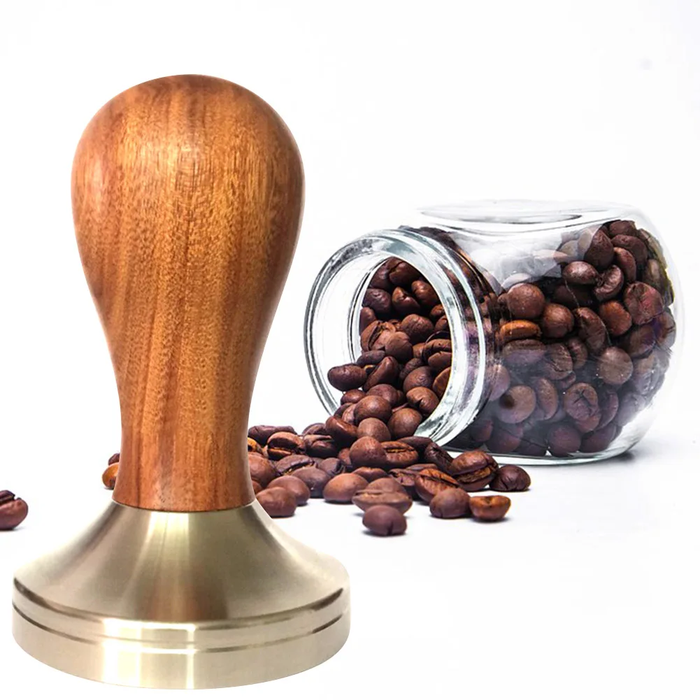 Wooden Espresso Coffee Tamper 51mm/58mm Stainless Steel Flat Base WXV Sale Wooden Espresso Coffee Tamper 51mm/58mm Stainless Steel Flat Base WXV Sale