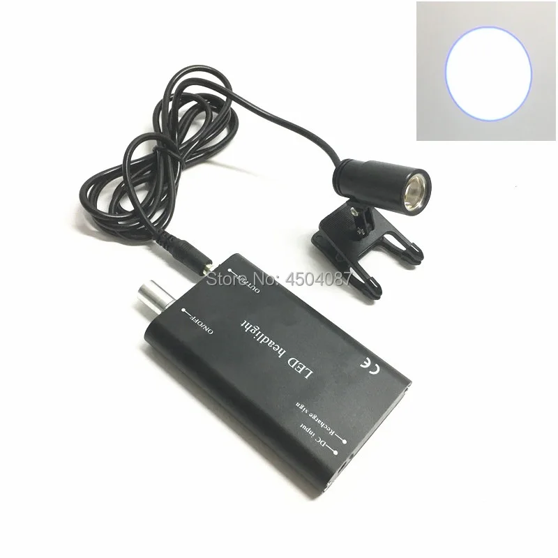 

Clip Medical Headlight 3W LED Medical Headlamp Dental Surgical Medical Headlight Rechargeable Battery Adjustable Brightness