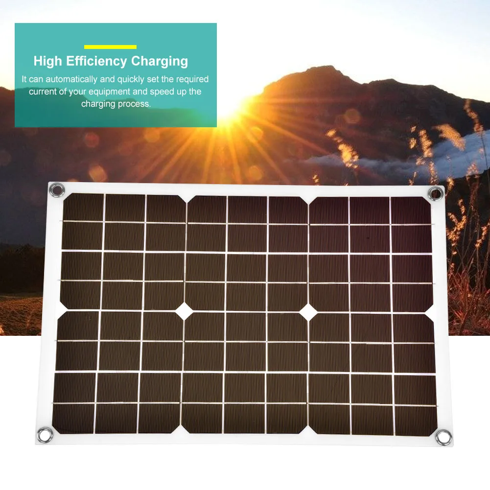 

2019 New 18V 20W Solar Panel Charger Flexible Backup Mobile Battery Charger for Car Boat Automobile