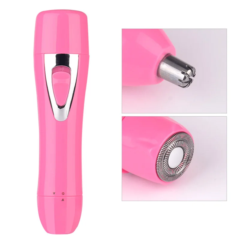 

2 in 1 Mini Facial Epilator USB Charge Lady Shaver Nose Trimmer Electric Shaver Machine for Face Armpit Bikini Shaving 40(pink