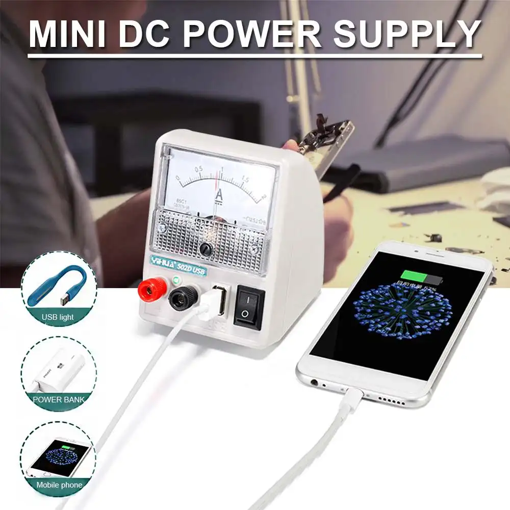 

YIHUA 502D 5V 2A Mini DC Power Supply for Mobile Phone Repair DC Voltage Regulators Tool