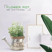 Винтажные суккулентные горшки для посадки растений ручной полив цветочный горшок Железный художественный цветок ведро украшение для домашнего балкона
