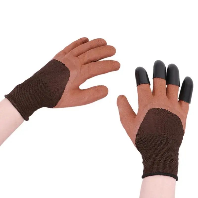 1 Pair Garden Digging Gloves with 4 Right Hand Fingertips Sharp+Fork Claws Easy to Dig and Plant Safe for Rose Pruning Gloves