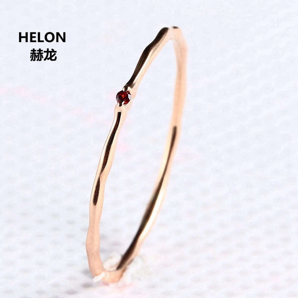 

Solid 10k Rose Gold Engagement Wedding Ring for Women Natural Ruby Ring Party Fine Joint Wedding Band Elegant Thin