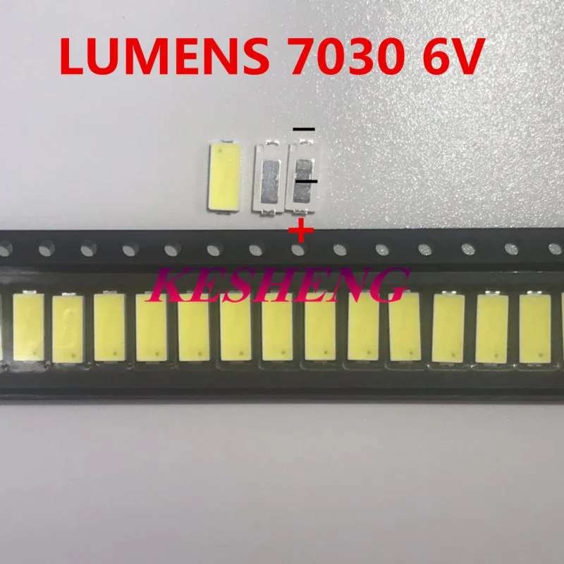 200pcs Lumens SMD СВЕТОДИОДНЫЙ 7030 6V 1W холодный белый для подсветки телевизора 200ma 1