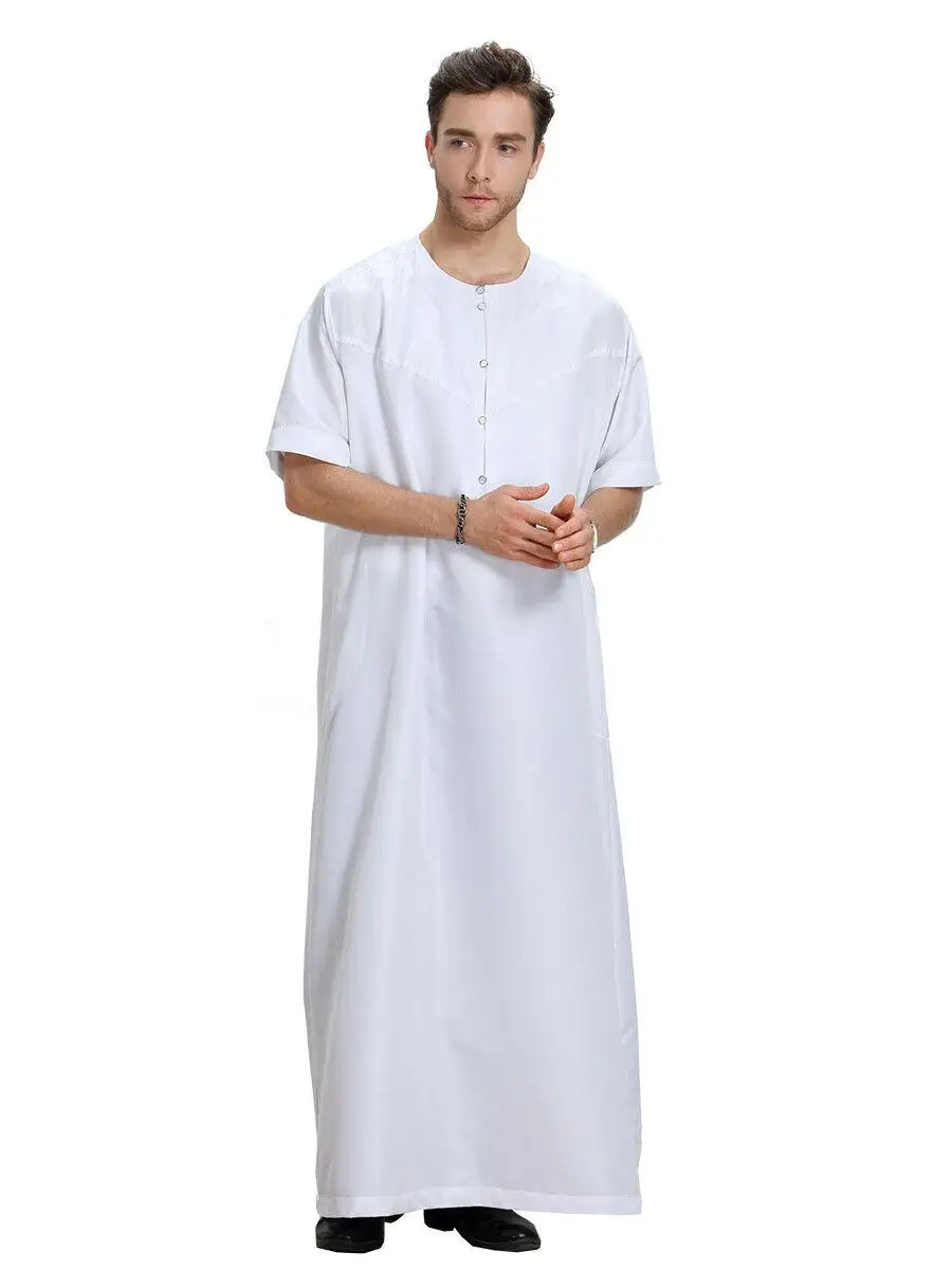 Мусульманское мужское Макси платье Jubba tobe в Дубае арабское кафтан с коротким