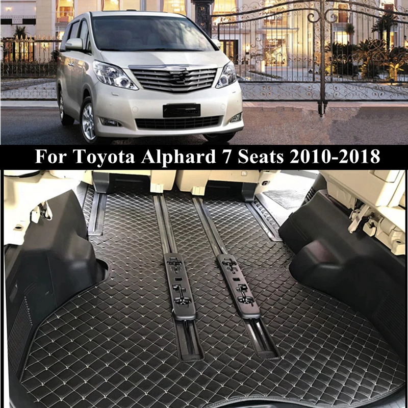 

High Quality Car Leather Floor Mat Carpet Trunk Cargo Liner Foot Mat For Toyota Alphard Vellfire 2002-2019 Customize Accessories
