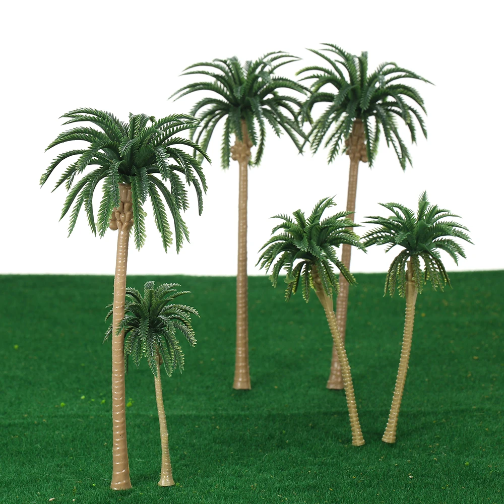 15 шт. макет тропического леса пластиковая Пальма дерево мини расположение пейзажей модель поезд кокосовый тропический лес украшения дома и сада