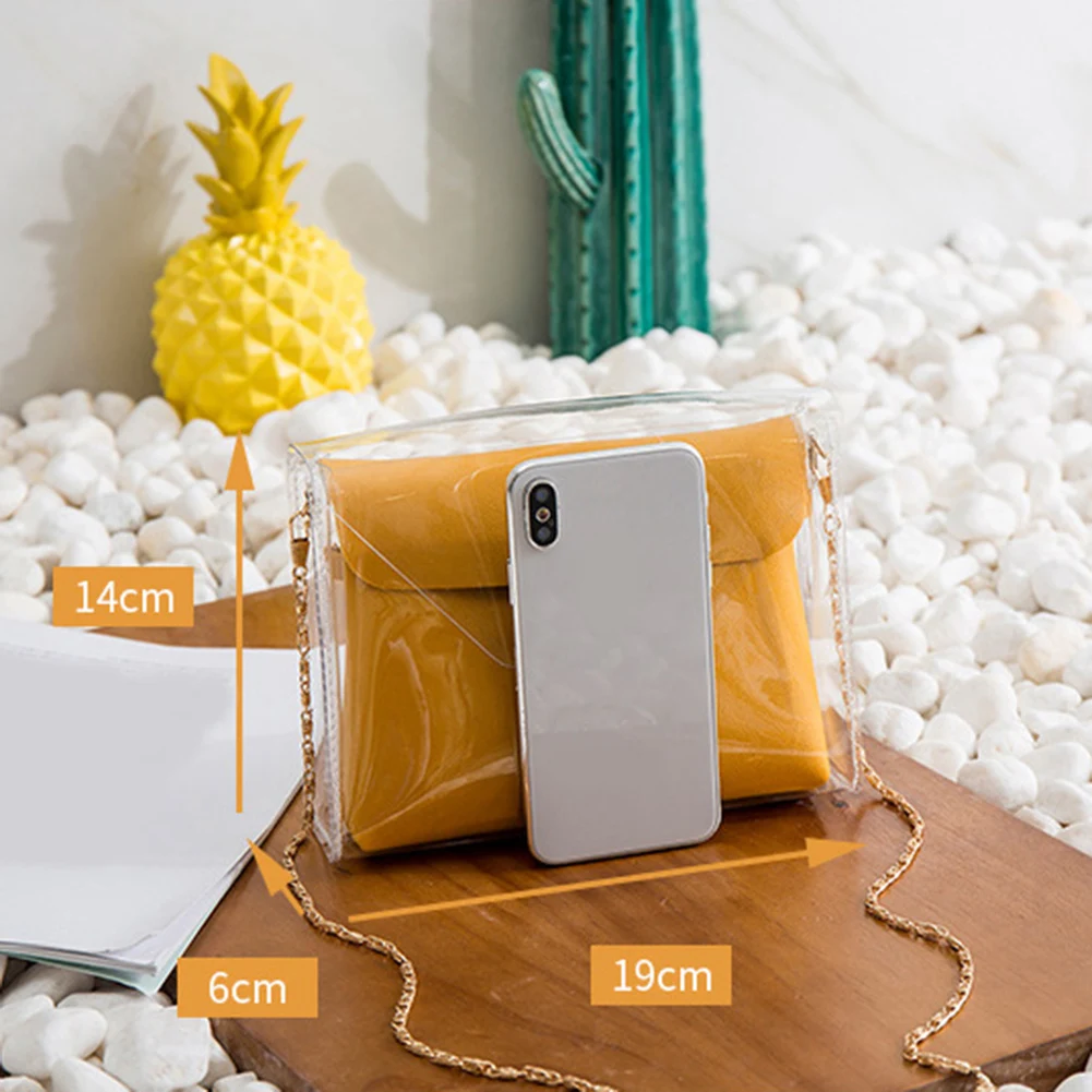 شفافة حقائب كتف المرأة البسيطة الصلبة اللون محفظة حقائب الكورية نمط الفتيات الحلوى اللون Crossbody مخلب الهاتف محفظة حقيبة