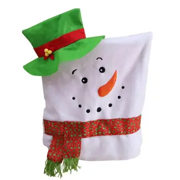 

1pc Dinning Chair Cover Christmas Snowman Xmas Slipcover Chair Cover Dining Room Decoration for Festival Restaurant Party Hotel