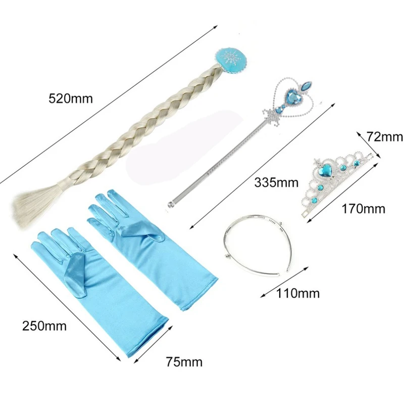 1Set Frozen Anna Elsa Princess Crown Gloves Wig Magic Wand Birthday Party Decorations Kids Frozen Cosplay Toys Party Supplies 1Set Frozen Anna Elsa Princess Crown Gloves Wig Magic Wand Birthday Party Decorations Kids Frozen Cosplay Toys Party Supplies