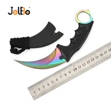 JelBo CS GO Knife with Sheath Survival Camping Tactical Knife Counter Strike Tactical Claw Karambit Hunting Knife Outdoor Tool yalku knife handmade hunting karambit cs go never fade counter strike tactical knife claw karambit neck knife real combat