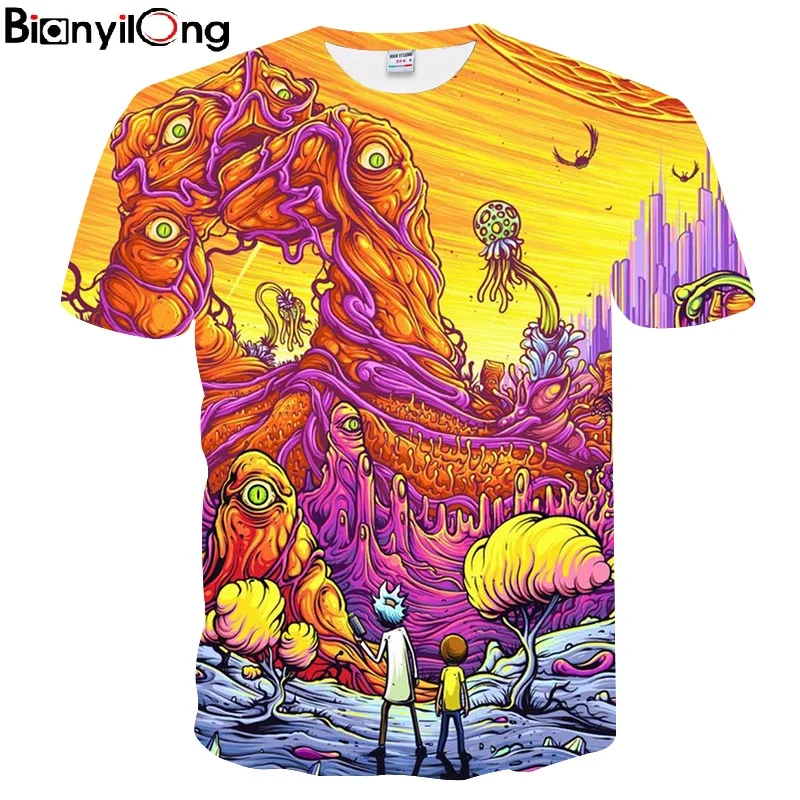 

Brands rick and morty funny t shirts 3D printed tee shirt homme 2019 new t shirt men summer top hip hop streetwear men t shirt