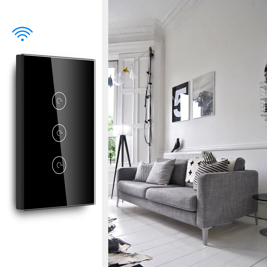 Сенсорный переключатель Wifi 3 банды 1 способ 118 серия умный стекло светодиодный