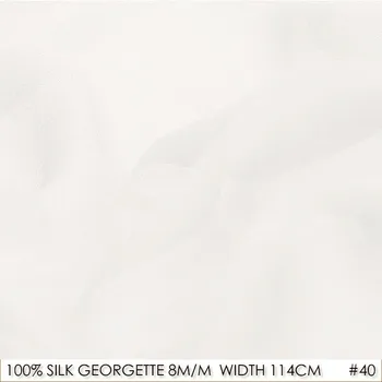 

[CLEARANCE Sale ]SILK GEORGETTE 114cm width 8momme/100% Pure Silk Fabric Silk Wedding Dress Lining Fabric Off White 200cm Length