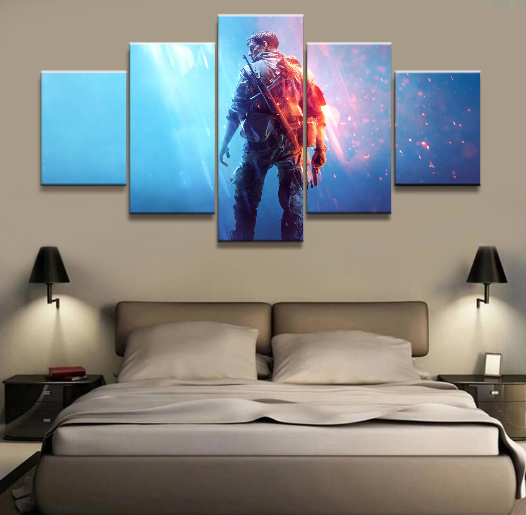 HD Printed battlefield 5 Game scenario Painting piece Canvas art Print room decor print poster picture canvas | Дом и сад