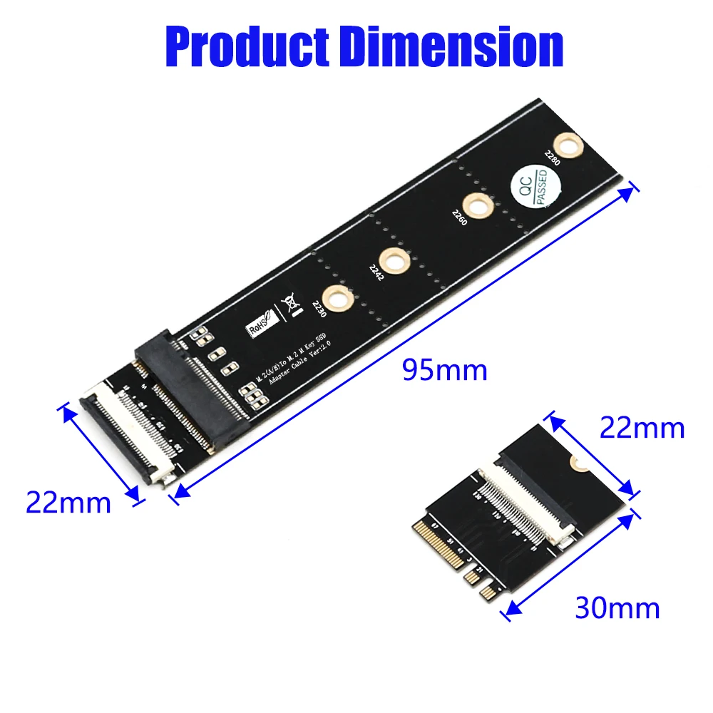 M.2 for NGFF Key M to Key A+E Extension Cable Adapter Card For 2230/2242/2260/2280 Laptop SSD Adapter ssd adapter card m.2 to pcie adapter m.2 expansion card pcie usb adapter card