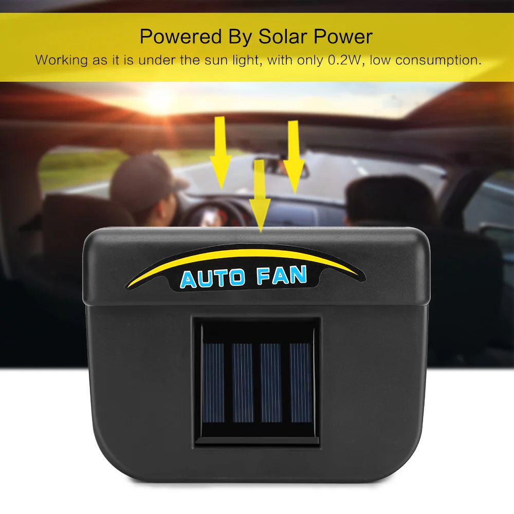 

New Solar Power Car Style Radiator Fan Fan Cool New Car Auto Air Vent Fan Environmental Exhaust Fan