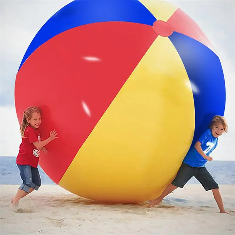 80 см/100 см/150 см гигантский надувной пляжный мяч большой трехцветный утолщенный ПВХ водный волейбол Футбол наружные вечерние детские игрушки