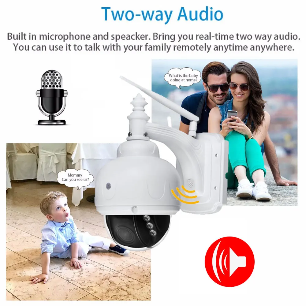 Беспроводная IP скоростная купольная камера Wifi HD 1080P PTZ уличная Безопасность