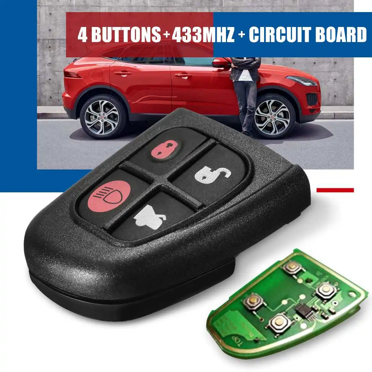 

Car Accessories Remote Flip Car Key Shell Key Case Cover Fob Replacement Shell 4 Buttons For JAGUAR XJ8 S TYPE X TYPE