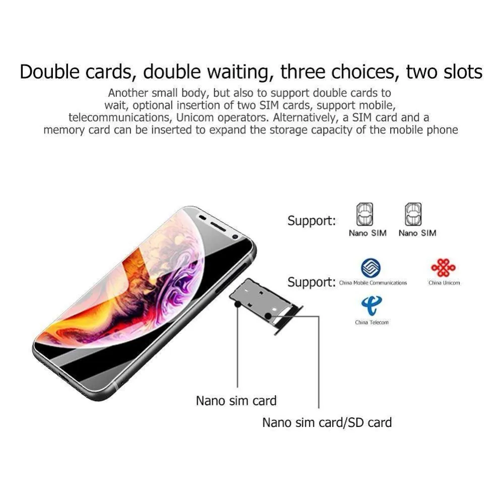Супер Мини Melrose 2019 4G Lte маленький смартфон 3,4 ''MTK6739 4 ядра Android 8,1 отпечатков пальцев ID 2000 mah мобильного телефона