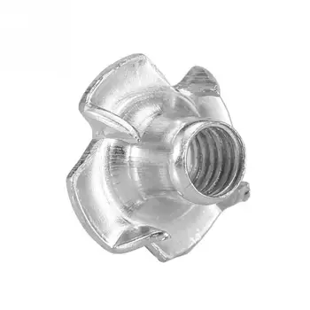 

100Pcs M5*8 Four Claws Nut T-nut Blind Inserts Nuts Pronged Tee nut Furniture Hardware Accessories Fastener High Quality