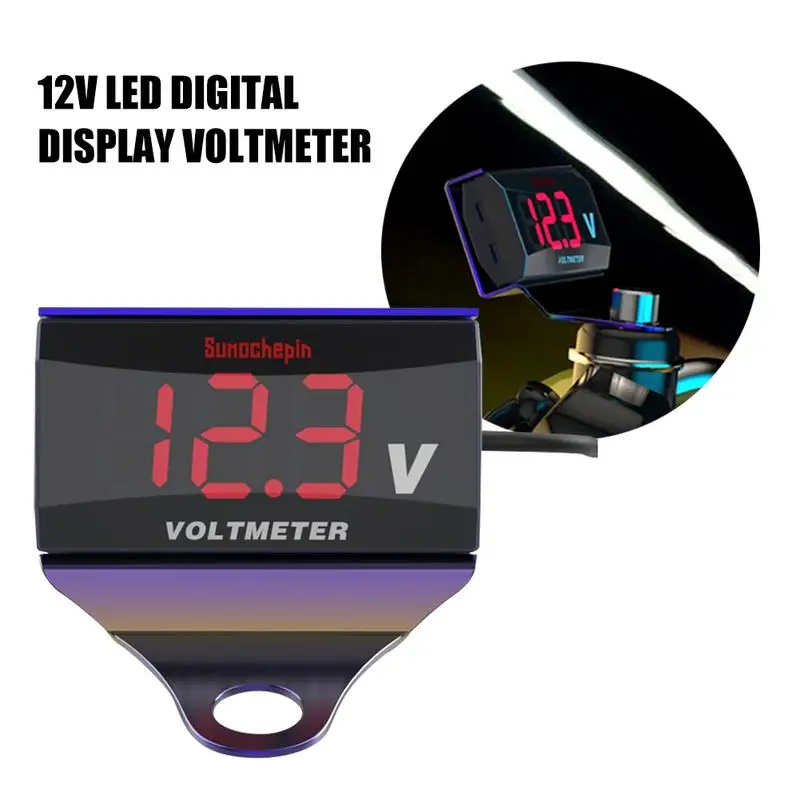 

12V LED Digital Display Voltmeter Car Motorcycle Voltage Volt Gauge Panel Meter Ultra-thin, mini and lightweight Waterproof