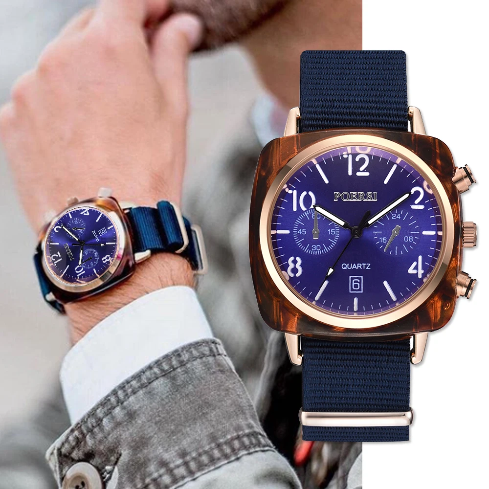 

Luxury Canvas Band Quartz Clock Watches For Women Men Fashion Green Square Dial Men Sports Wrist Watch 2019 Relogio Feminino