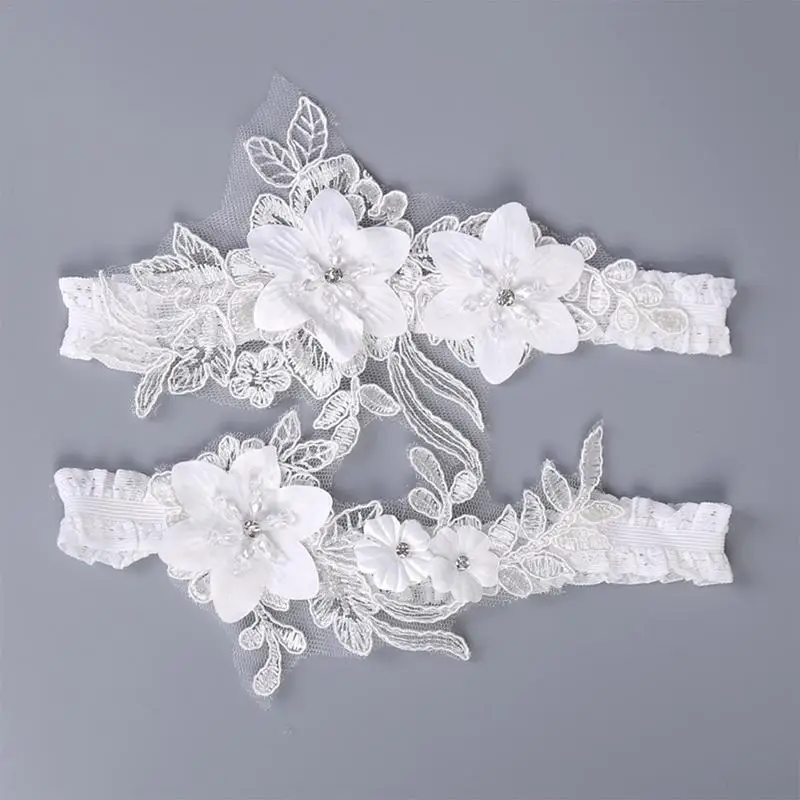 

Bridal Garter Set European and American Style Wedding Garter Belt Rhinestone Jewelry Flower Floral White Lace Leg Cover Wedding