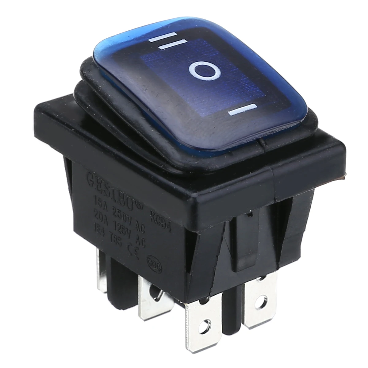 

12V Car Boat 6 Pins LED Rocker Toggle Switch Waterproof Automobile On-Off-On with Light Rocker Switch Random Color