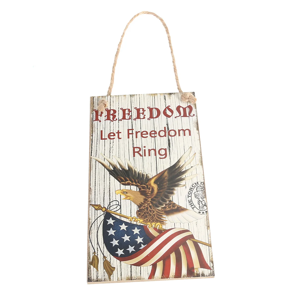 Четвертое июля вечерние деревянная дощечка Freedom висячий знак Let Freedom Ring дверная вешалка для украшения Дня независимости