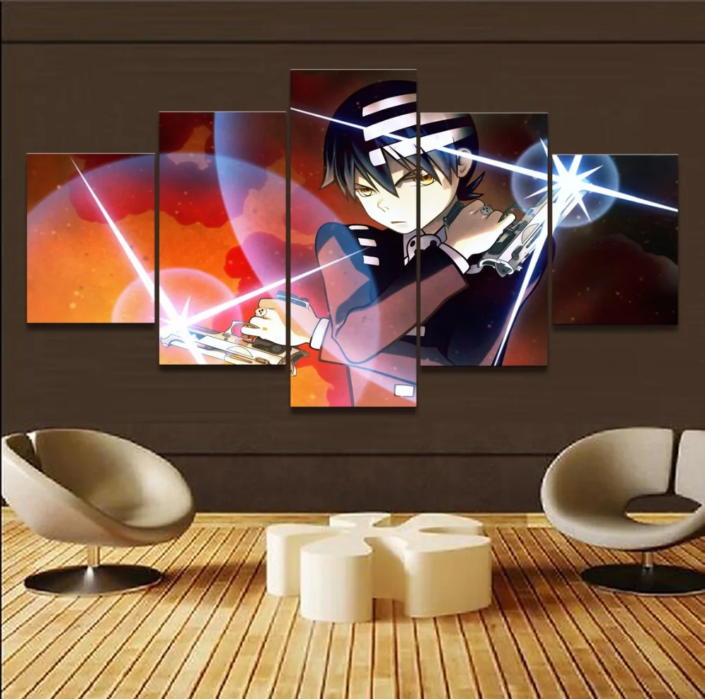 

Modular Framework 5 Pieces Anime Soul Eater Death the Kid Picture Unique Wall Poster Modern Home Decorative Bedroom Canvas Print