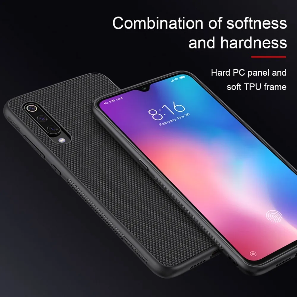 Xiaomi Mi 9 case NILLKIN Textured Case Nylon Fiber Non-slip Luxury Business Frosted Back Cover For Xiaomi Mi 9 explorer 6.39''