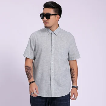 

Plus Size 8xl 6xl 5xl New Arrival Brand Men's Summer Business Shirt Short Sleeves Turn-down Collar Tuxedo Shirt Shirt Men Shirts