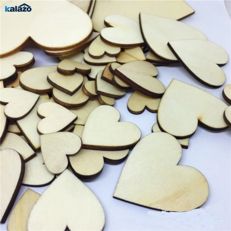 

100pcs Rustic Wood Wooden Love Heart Wedding Table Scatter Decoration Crafts DIY Craft Accessories vintage wedding decorations