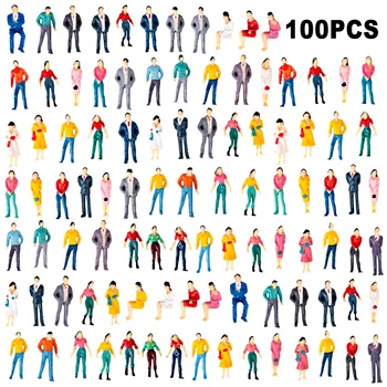 

50/100Pcs 1:50 Scale Figure Model DIY Sand Table Trains Architectural Model Building Kit For Age 5+ Kids- Random Type